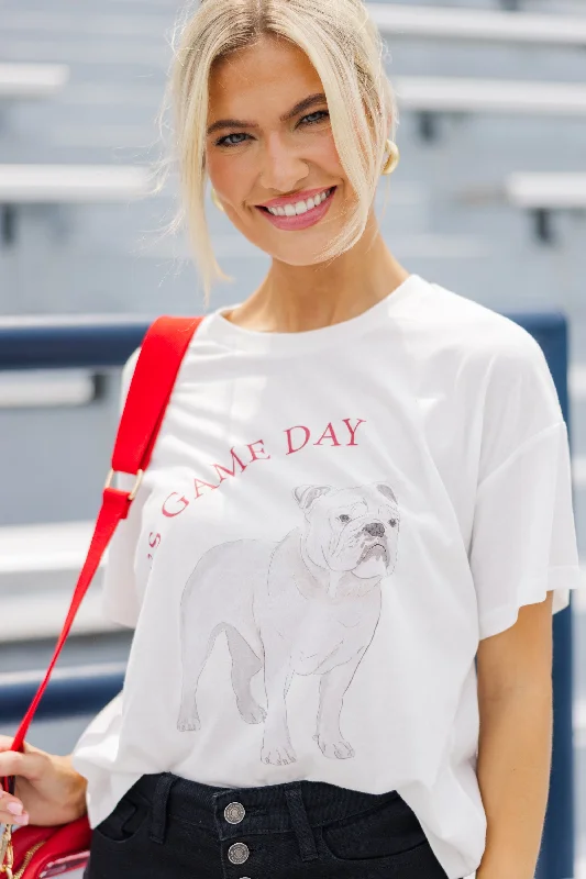 It's Game Day White Bulldog Graphic Tee