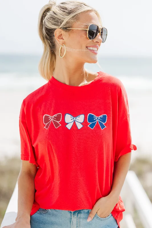 Red White & Bowtiful Red Graphic Tee