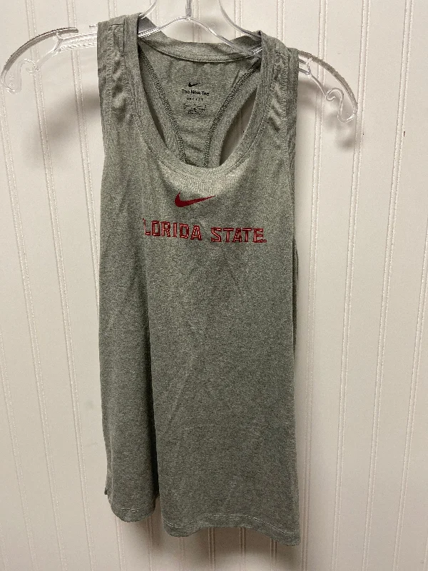 Athletic Tank Top By Nike In Grey, Size: M