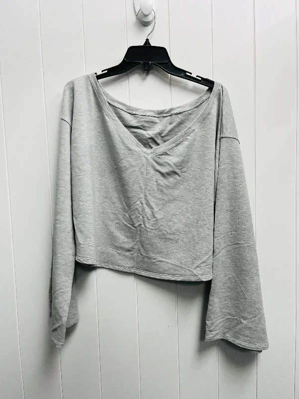 Athletic Top Long Sleeve Crewneck By Lululemon In Grey, Size: L