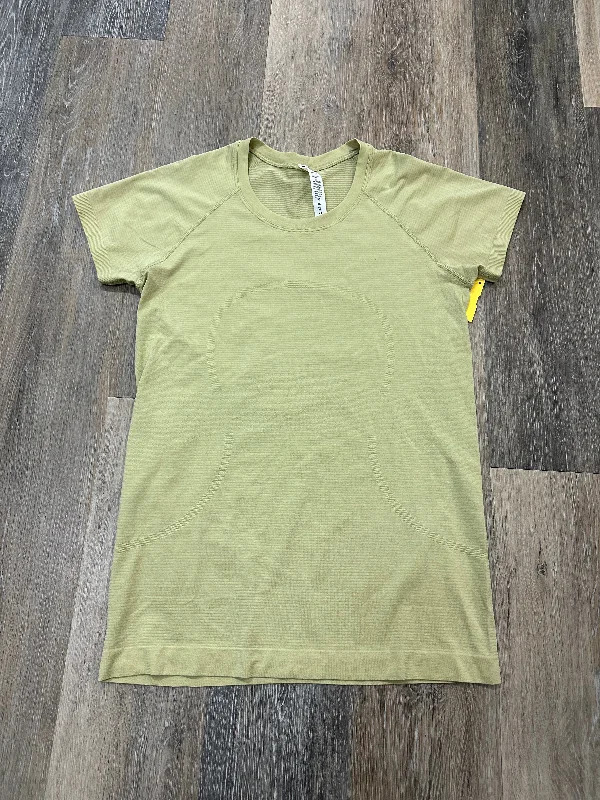 Athletic Top Short Sleeve By Lululemon In Green, Size: 8