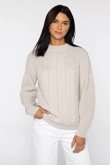 Kinross Cashmere Luxe Cable Crew