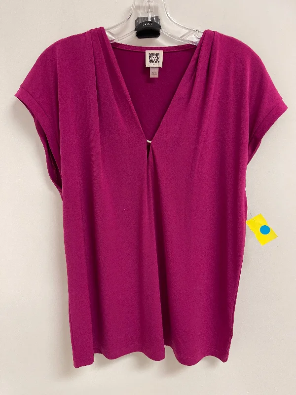 Top Short Sleeve By Anne Klein In Purple, Size: L