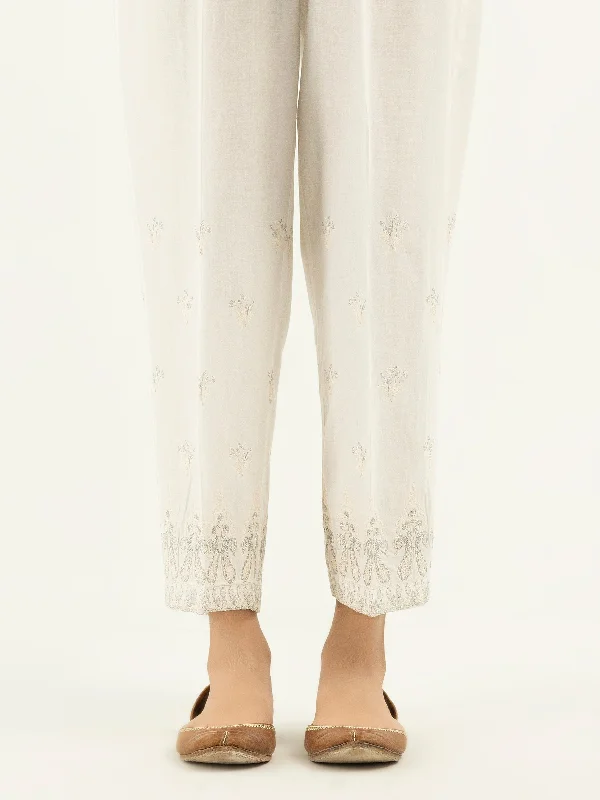 Embroidered Cambric Trousers(Pret)