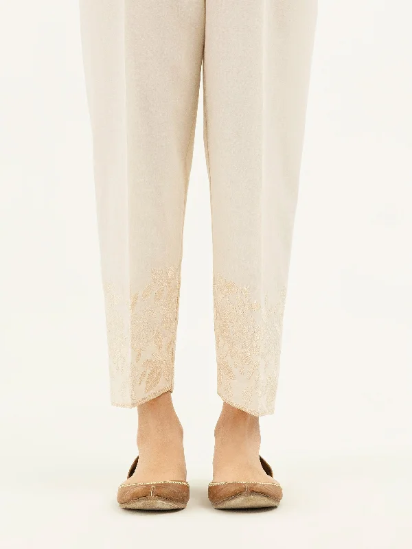 Embroidered Cambric Trousers(Pret)