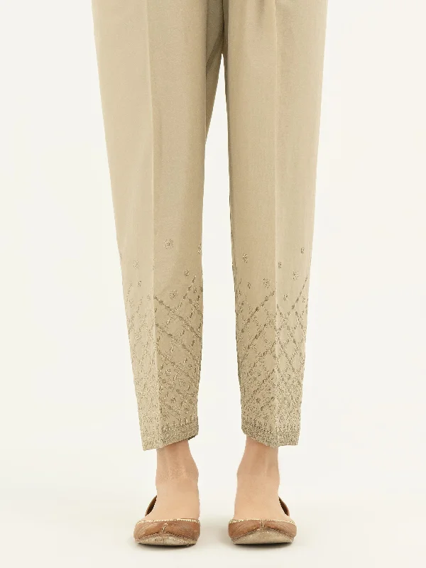 Embroidered Cambric Trousers(Pret)