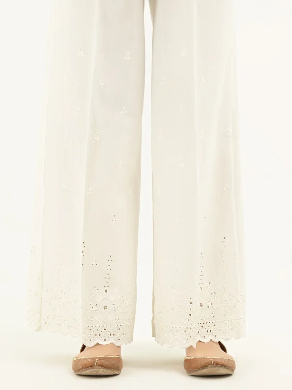 Embroidered Cambric Trousers(Pret)