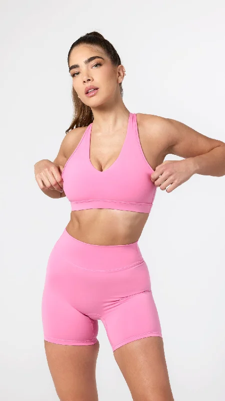 Cherry Pop V- Neck Sports Bra