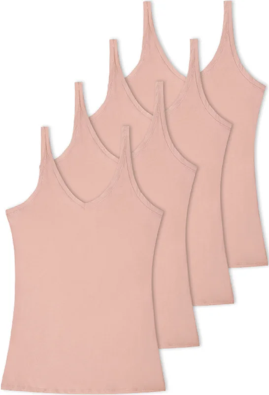 Nude Superfine﻿ 100% Cotton Camisole - 4 Pack