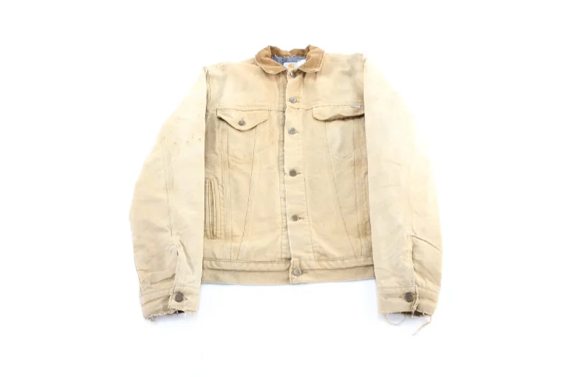 90's Carhartt Tan Blanket Lined Button Fly Jacket