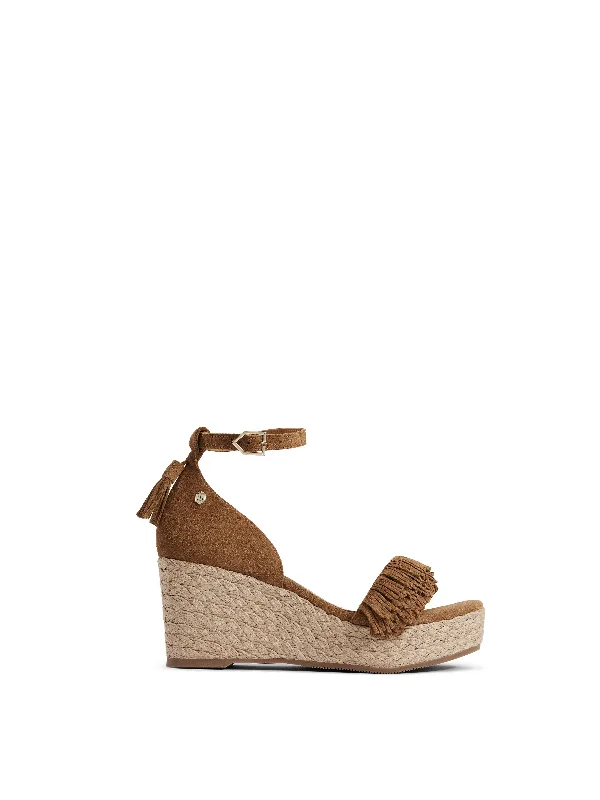 Capri Wedge - Tan Suede