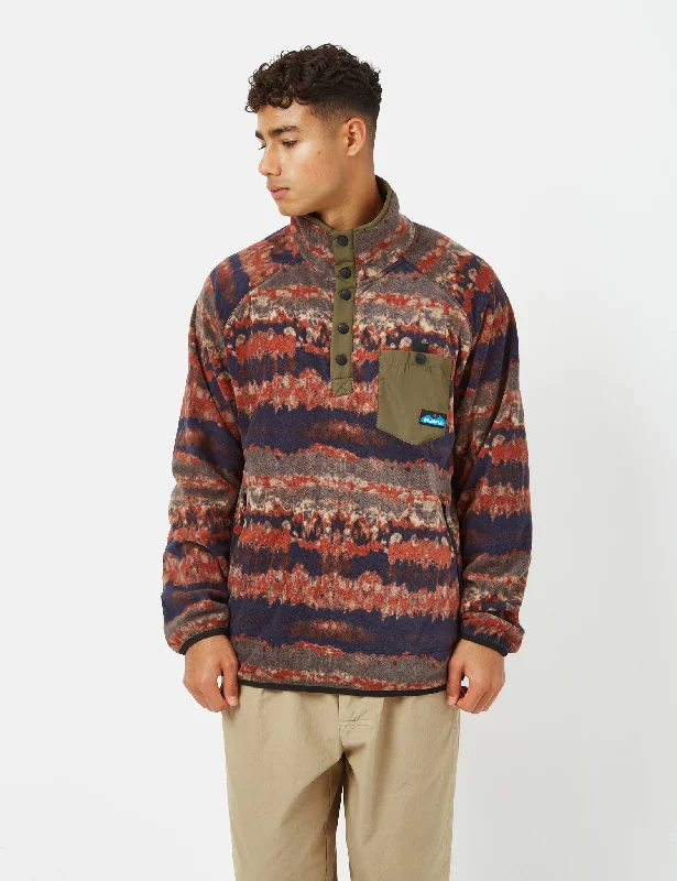 Kavu Teannaway Fleece Pullover Jacket - Navy Blue Duff Tie Dye