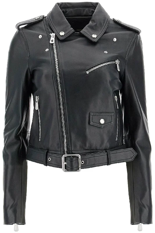 PINKO nappa leather biker jacket