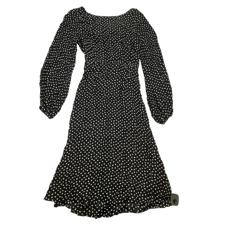 Dress Casual Midi By Anthropologie In Black, Size: Xs