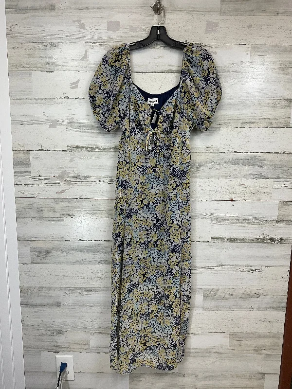 Dress Casual Midi By &Merci  In Blue & Yellow, Size: L