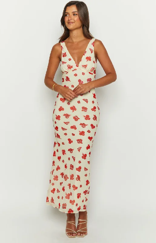 Alonica Rosie Cream Maxi Dress