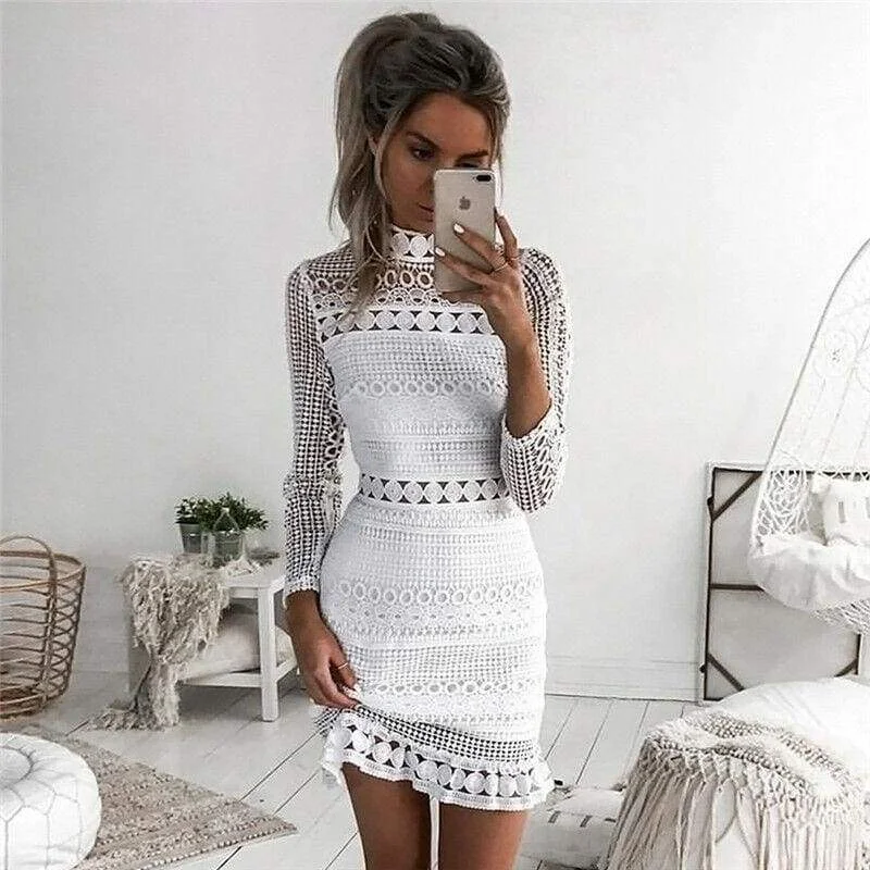 FashionSierra - Fashion Women's Summer Lace Slim Mini Dress