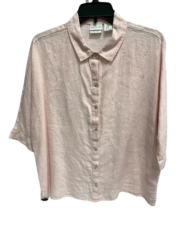 Blouse Short Sleeve By Rachel Zoe In Pink, Size: M