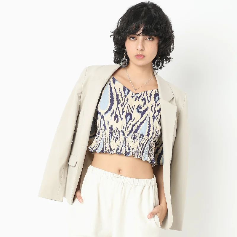 Boxy Fit Printed Crop Top