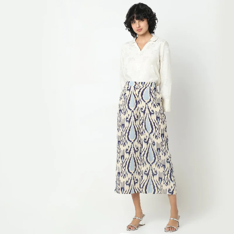 Flare Fit Printed Mid Rise Culottes