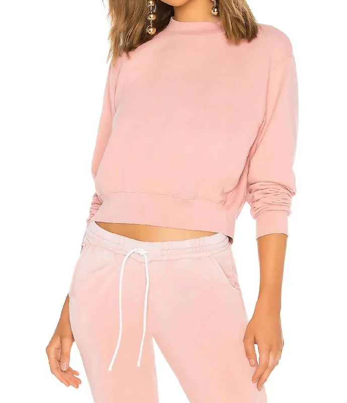 Milan Cropped Sweatshirt In Blush